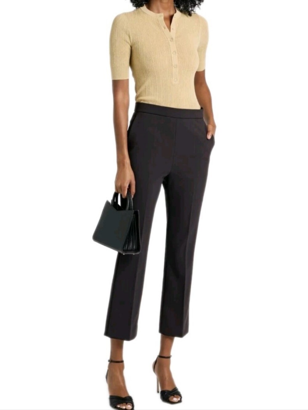 Max Mara Size 0 Parata Black Crepe High Waist Trousers Pants Msrp $725